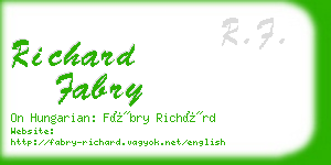 richard fabry business card